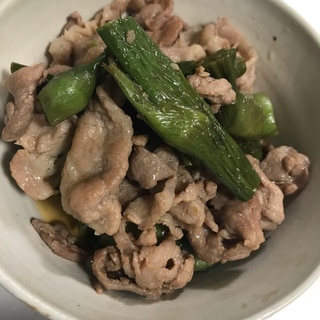 ウドと豚こま肉の炒め煮